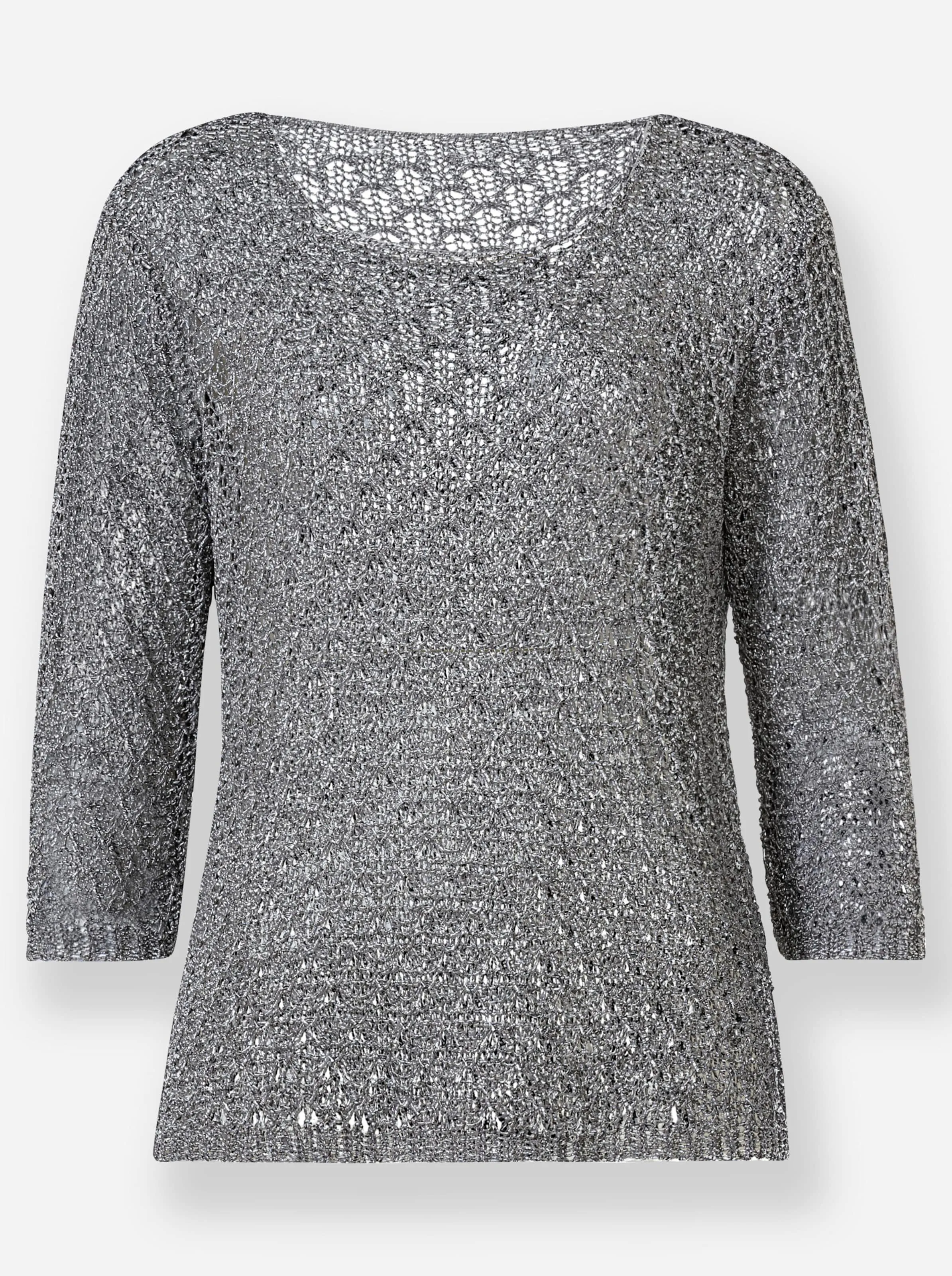Pullover in grau-meliert